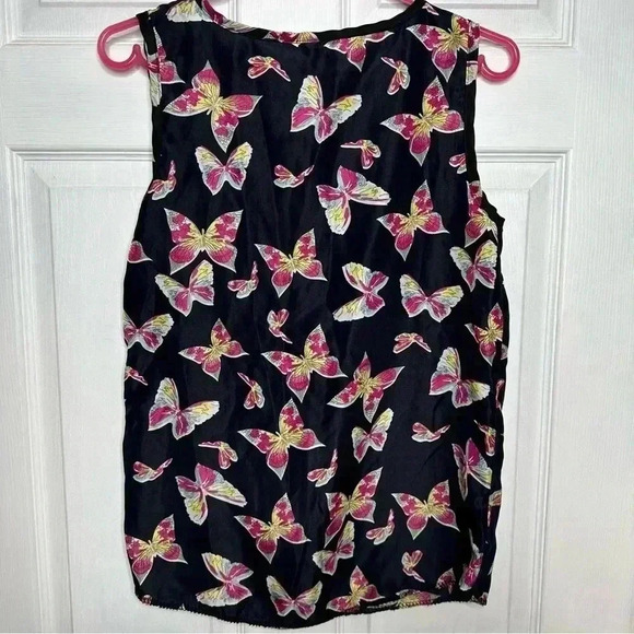 Butterfly Tank Top Sleeveless Flowy  Blue/Pink/Yellow Size Medium - Picture 11 of 16